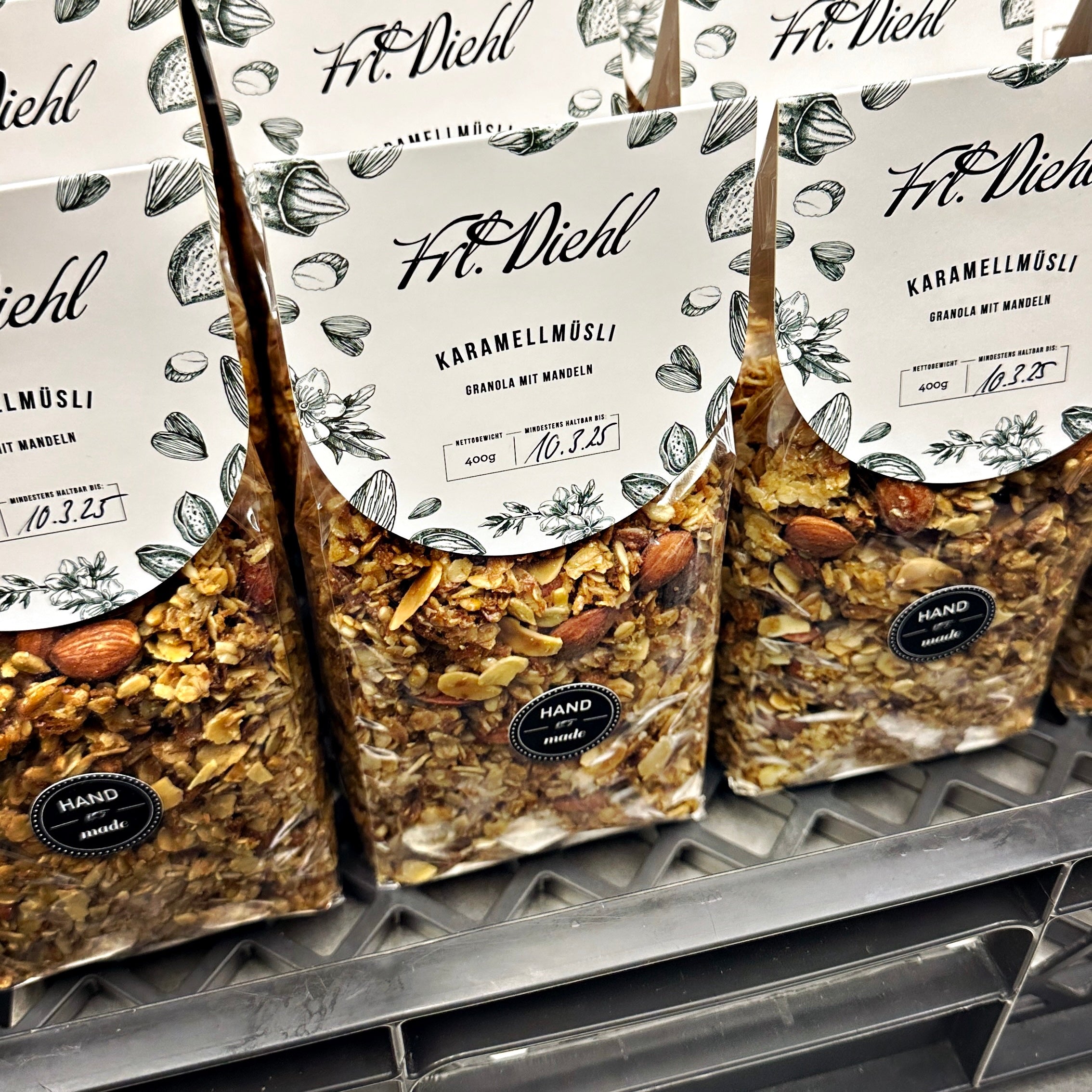 Karamell Müsli Granola Mandeln