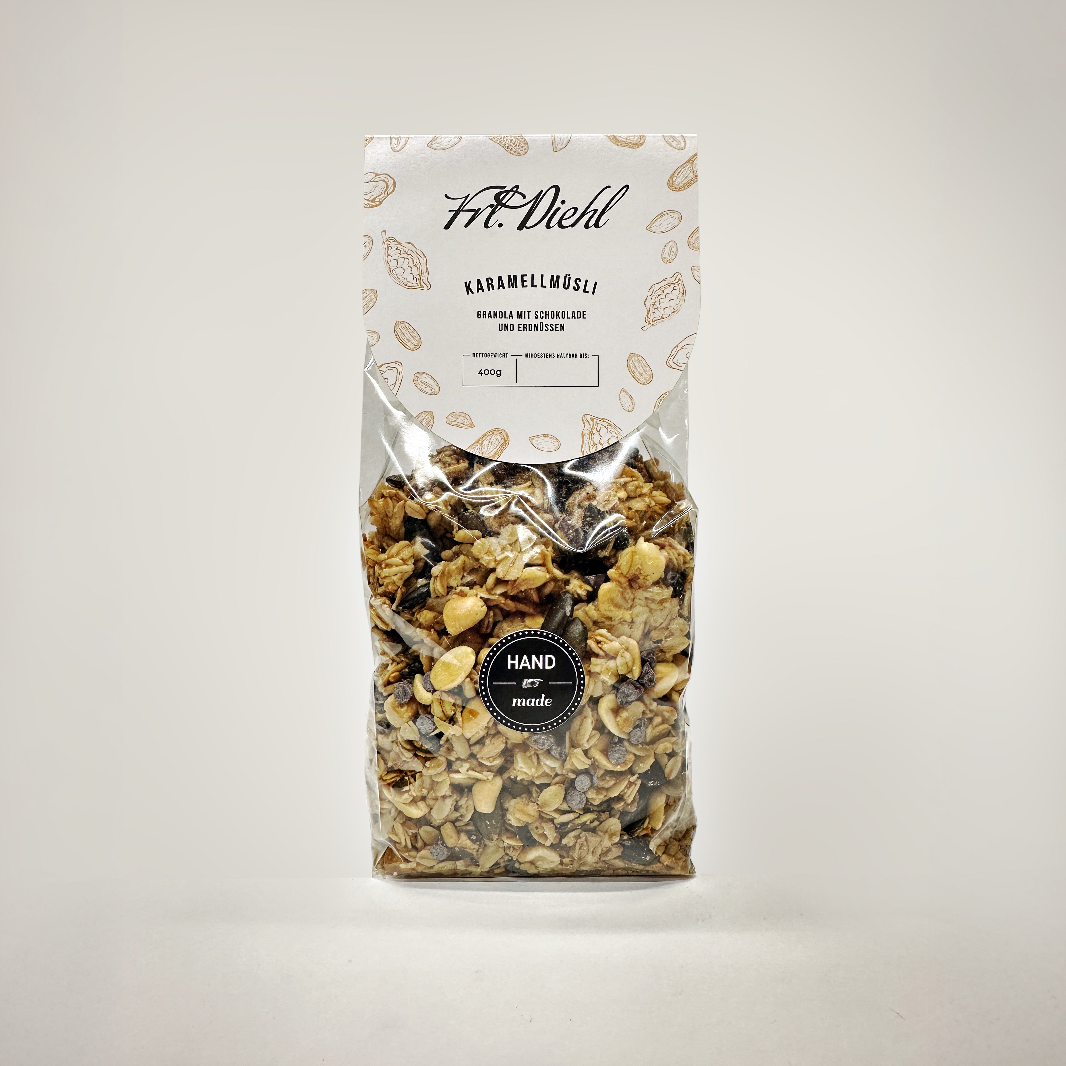 Karamell Müsli Granola Erdnüsse & Schokolade